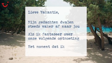 Tui schrijft liefdesbrief aan vakantie