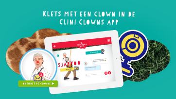 Klets met een clown via de CliniClowns App