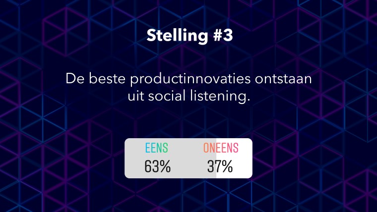 Uitslag stelling 3: De beste productinnovaties ontstaan uit social listening.