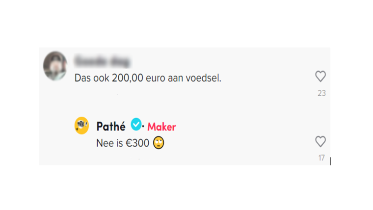 TikTok comment Pathé