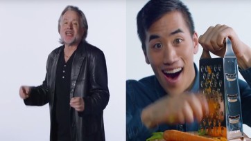 George Baker en youtuber Andrew Huang doen ‘Little Green Bag' voor Albert Heijn
