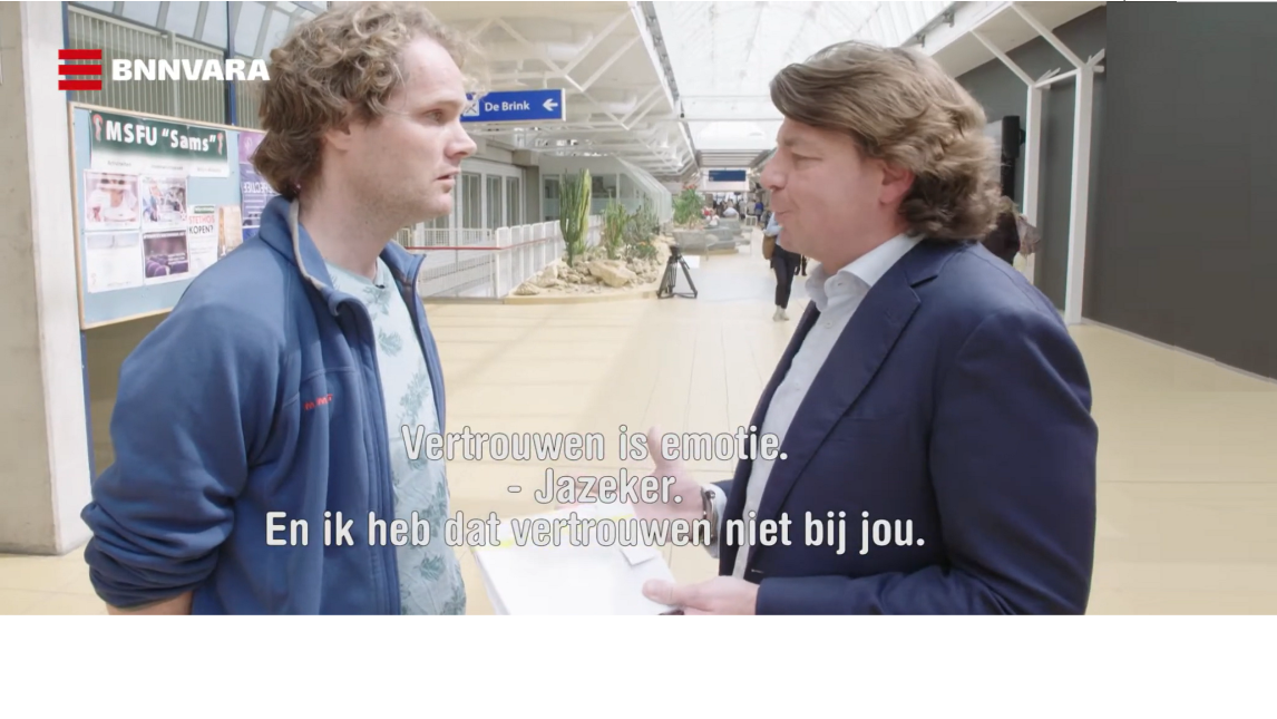 Ton van der Ham (l) en Eric Trinthamer clashen in het UMCU in 2018