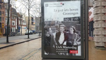 UvA dist Groningen, Leiden, Utrecht en VU in postercampagne