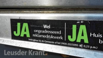 Stadsblad Utrecht voorlopig gewoon in brievenbus met Ja/Ja-sticker