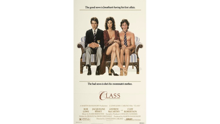 Affiche voor de film Class (1983) met Rob Lowe, Jacqueline Bisset en Andrew McCarthy