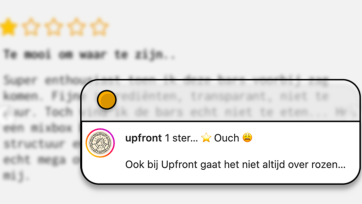 Upfront voegt daad bij woord en deelt 1-ster reviews