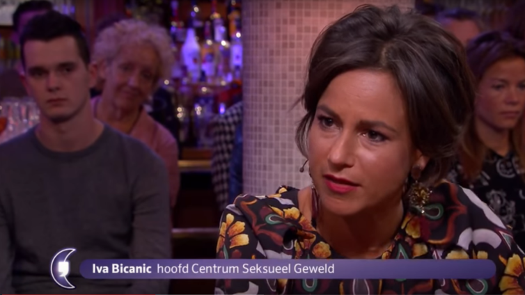 Iva Bicanic tijdens een mediaoptreden bij RTL Late Night