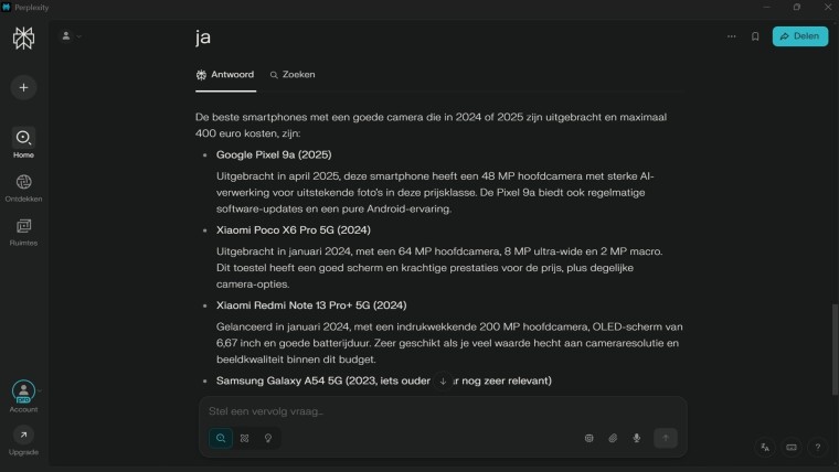 AI Perplexity zoekhulp