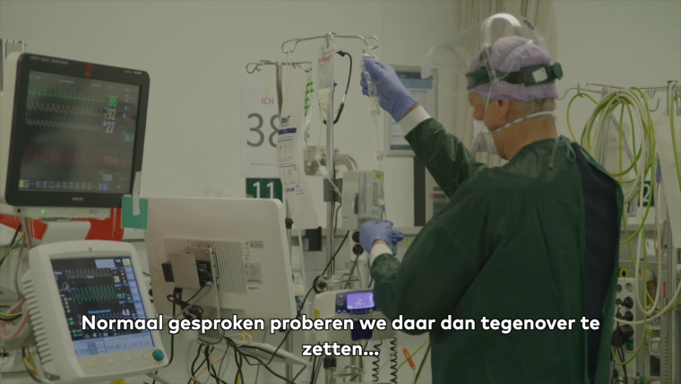 Beeld uit voorlichtingsfilm Zuyderland over palliatieve zorg tijdens Corona