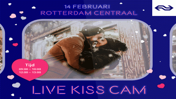 Johnny Wonder en NS International vieren liefde met Kiss Cam