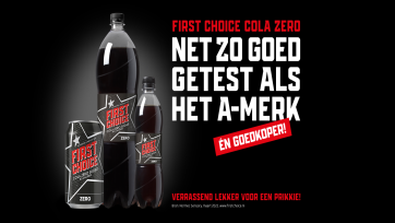 First Choice Cola Zero goes Pepsi-proef en ‘verslaat’ Coca-Cola