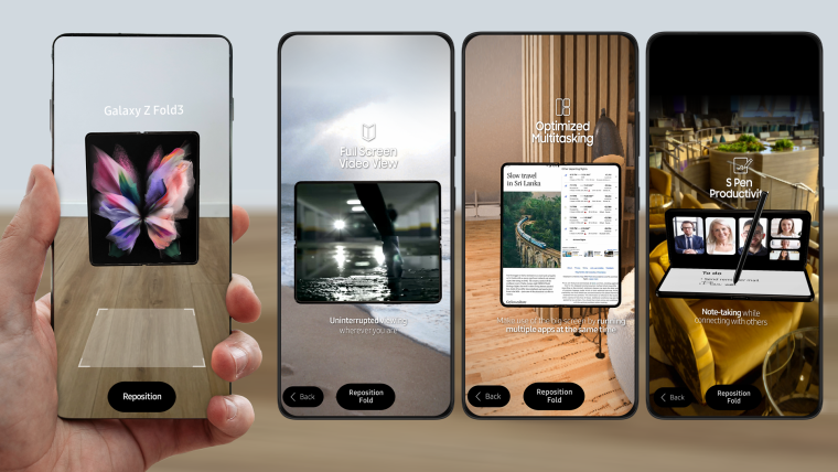 Samsung Galaxy Z Fold3 5G AR experience