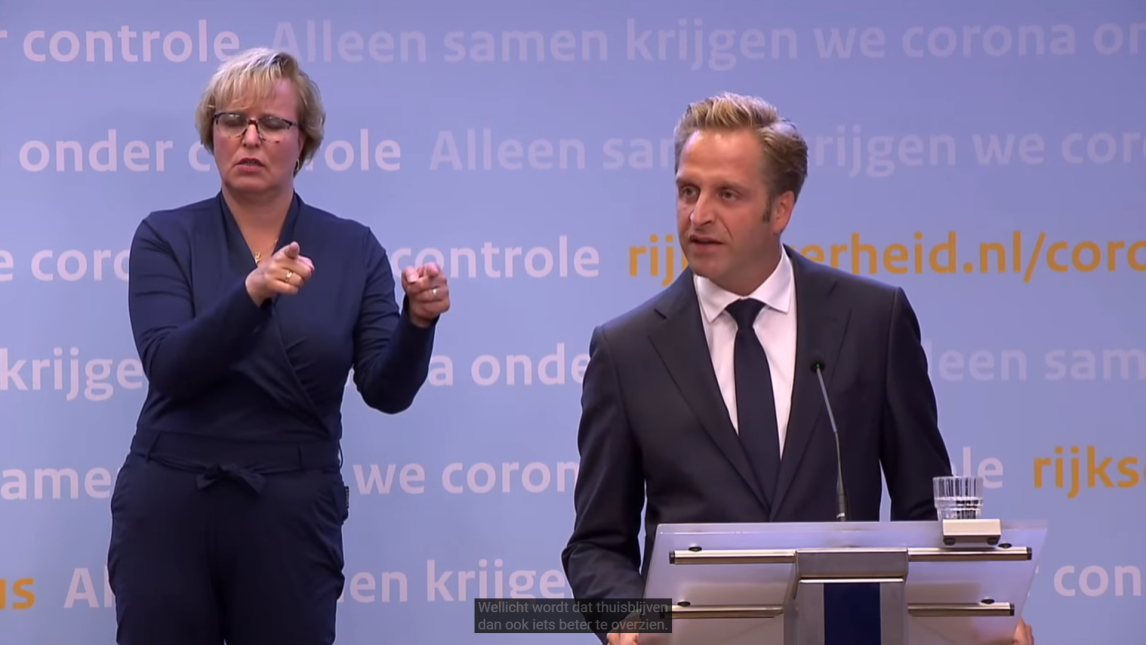 VWS-minister Hugo de Jonge tijdens de persconferentie van dinsdag 18 augustus