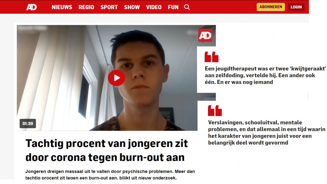 het stuk van het AD