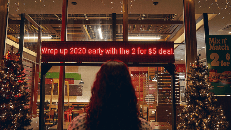 Burger King is klaar met 2020 en viert alvast Kerstmis