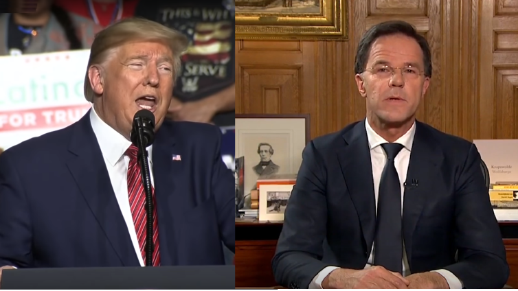 Trump en Rutte, hoax versus geen makkelijke boodschap