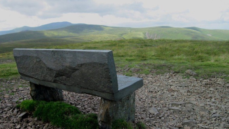 A bench dedicated to Mick Lewis (16) on High Pike