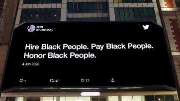 Twitter slingert tweets over raciale ongelijkheid via billboards de wereld in