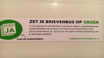 Folderaars gaan in hoger beroep tegen uitspraak Ja/Ja-sticker
