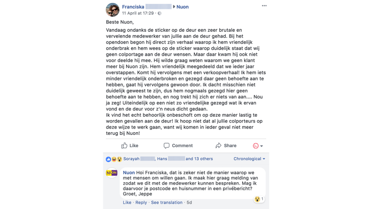 Nuon reactie