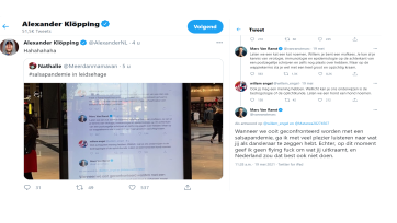 Tweets Belgische viroloog tegen Willem Engel op 2000 abri’s, Alexander Klöpping stopt actie