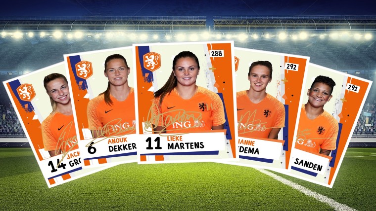 Voetbalplaatjes Nederlands Dameselftal 2019