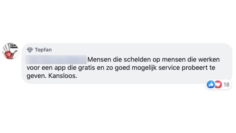 Facebook reactie schelden