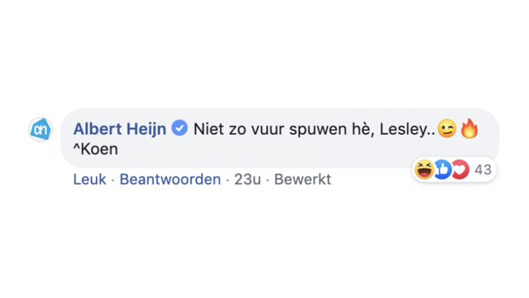 Albert Heijn reactie