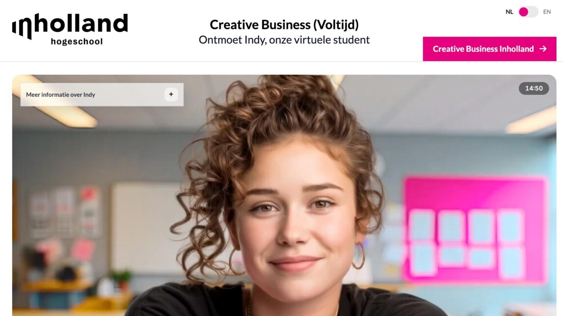 Digital Human Indy van Hogeschool Inholland