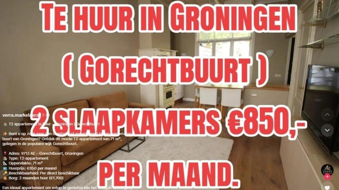 Nepadvertentie voor een appartement op TikTok