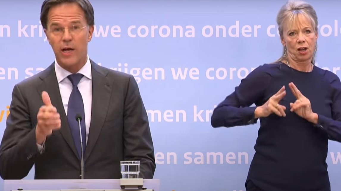 Mark Rutte en de gebarentolk