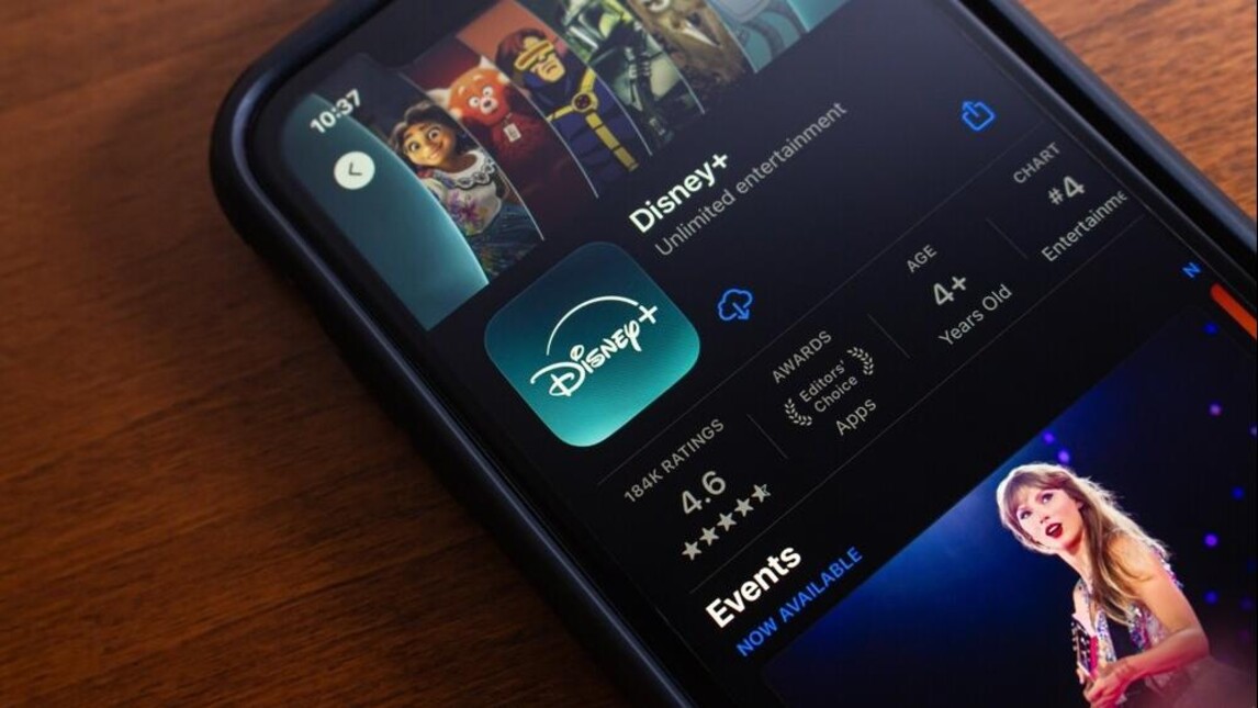 Disney+ app op een iPhone