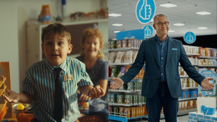 Jeroen van Koningsbrugge als de nieuwe supermarktmanager van Albert Heijn