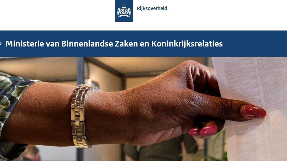 Site van het ministerie van BZK