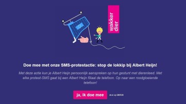 Wakker Dier roept consument op tot telefoonbombardement Albert Heijn om ‘lokkip’