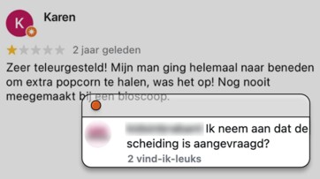 Pathé deelt komische recensies van boze bezoeker die even later terugkrabbelt
