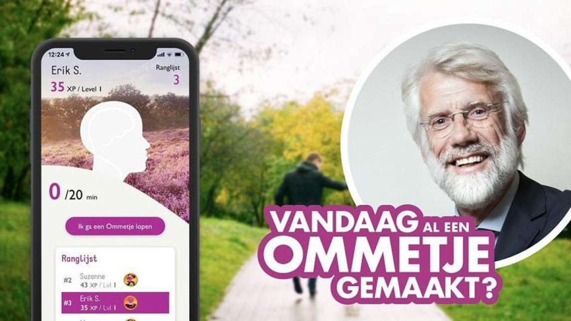 Actie van Hersenstichting met Eric Scherder om wandelen te stimuleren.