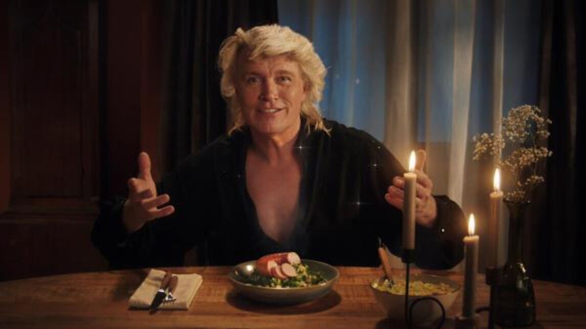 Hans Klok met rookworst 