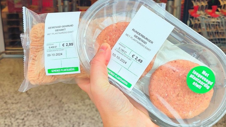 Burgers met toegevoegd plantaardig eiwit