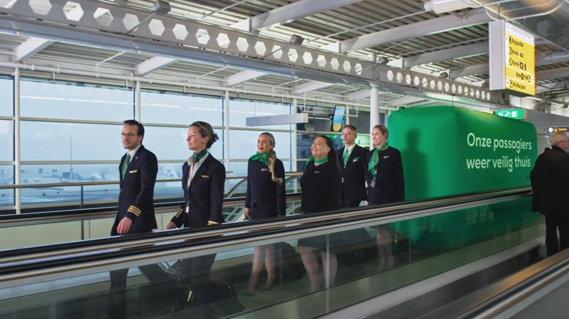 Still uit de campagnevideo van Transavia 