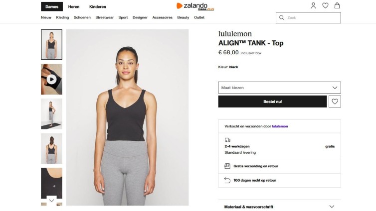 Lululemon bij Zalando