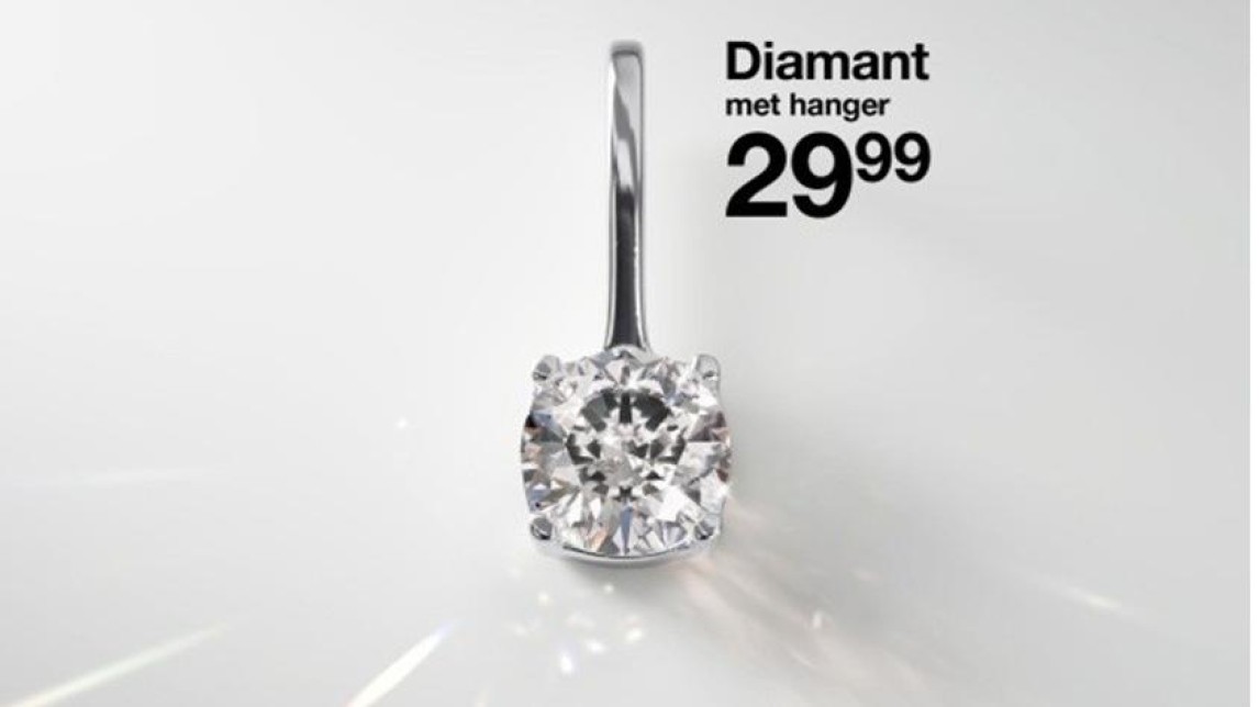 Zeeman-campagnebeeld diamanten hanger