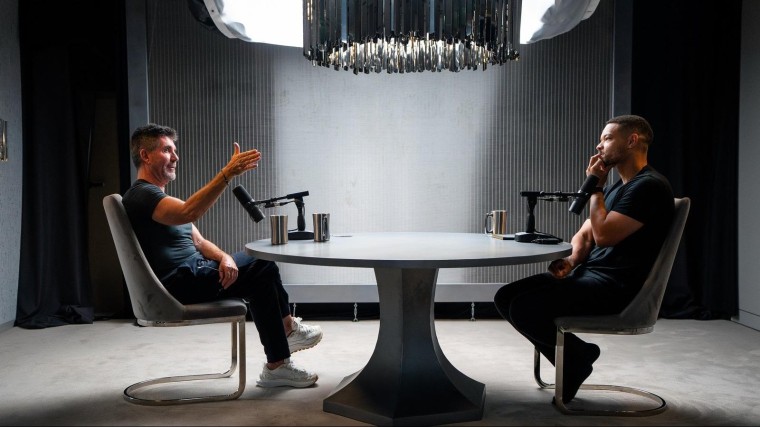 Steven Bartlett (r.) met Simon Cowell (van o.a. Britain's Got Talent)