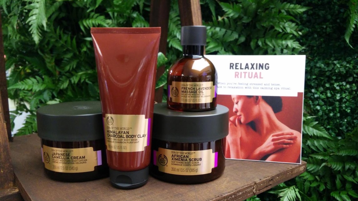 Producten uit een van de 4 Ritual-categorieen van The Body Shop