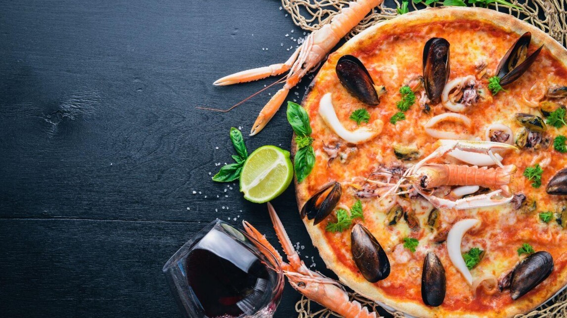 Pizza en mosselen
