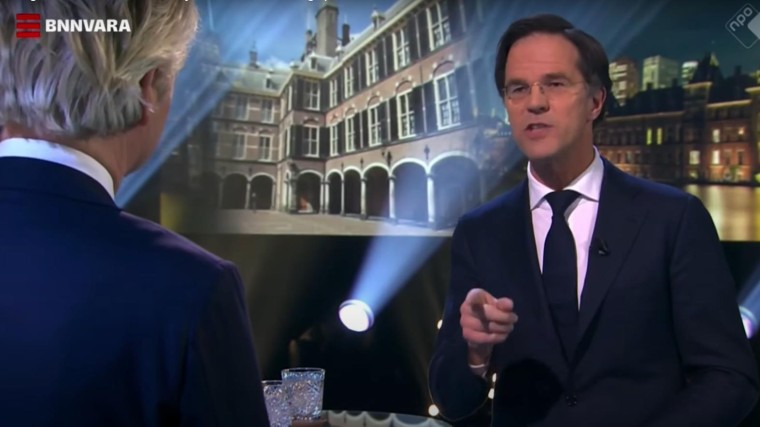 beeld uit debat wilders en rutte