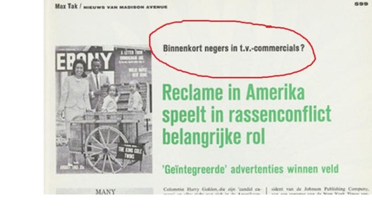 Binnenkort negers in t.v.-commercials?