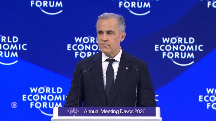 Mark Carney, premier van Canada, afgelopen week in Davos