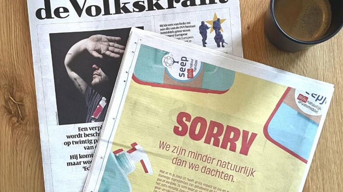 de sorry-advertentie