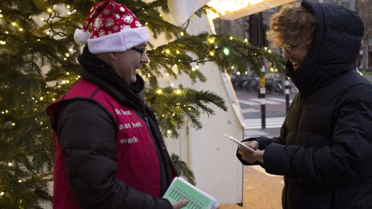 Z!-verkoper met kerstkaart